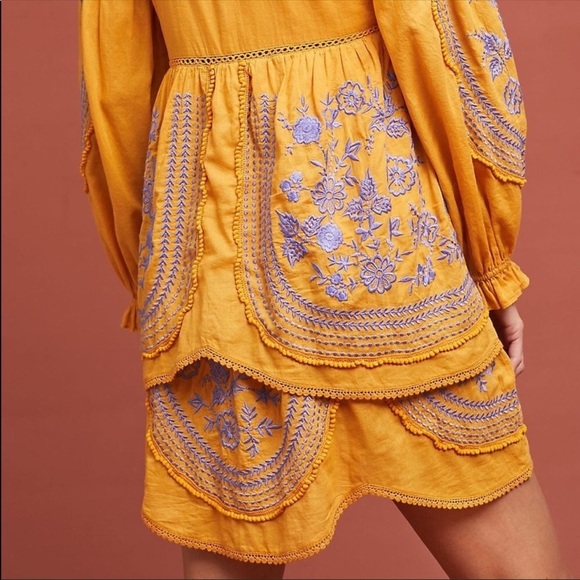Anthropologie Yellow Prairie Dress NWT SZ XS - Picture 4 of 8